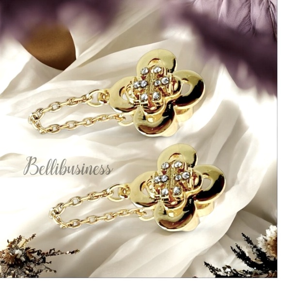 Tory Burch Kira Clover front-back stud earrings. - Picture 5 of 7